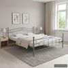 vidaXL Bed Frame without Mattress Grey Metal 160x200 cm