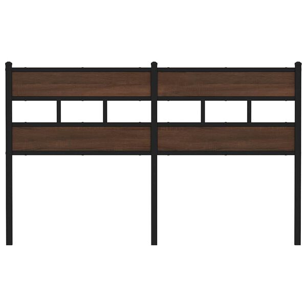vidaXL Headboard Brown Oak 135 cm Steel and Engineered Wood