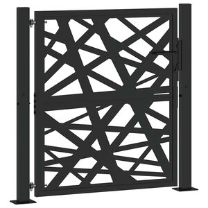 vidaXL Garden Gate Black 100x100 cm Steel Light Design