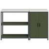 vidaXL Kitchen Storage Set 2 pcs Olive Green Cold-rolled Steel