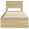 vidaXL Bed Frame with Headboard Sonoma Oak 75 x 190 cm Engineered Wood
