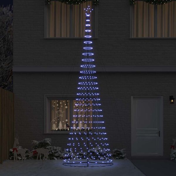 vidaXL LED Christmas Tree with 550 LEDs Blue 160 x 160 x 500 cm Metal