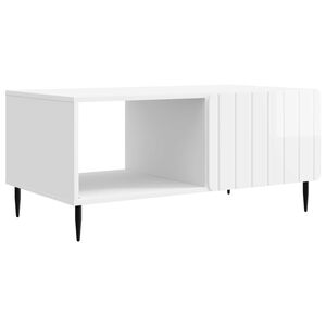 vidaXL Coffee Table High Gloss White 90 x 50 x 40 cm Engineered Wood