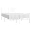 vidaXL Metal Bed Frame without Mattress with Footboard White 120x190cm