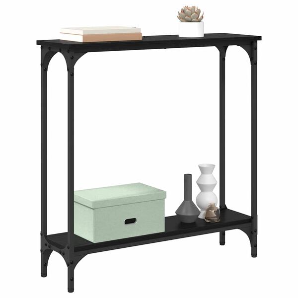 vidaXL Console Table Black Oak 75 x 22.5 x 75 cm Engineered Wood