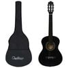 vidaXL Classical Guitar for Beginner and Kid with Bag Black 1/2 34"