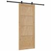 vidaXL Sliding Door Natural and Black 86 x 211 cm Solid Pine Wood