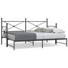vidaXL Daybed with Trundle without Mattress Black 75x190 cm Steel