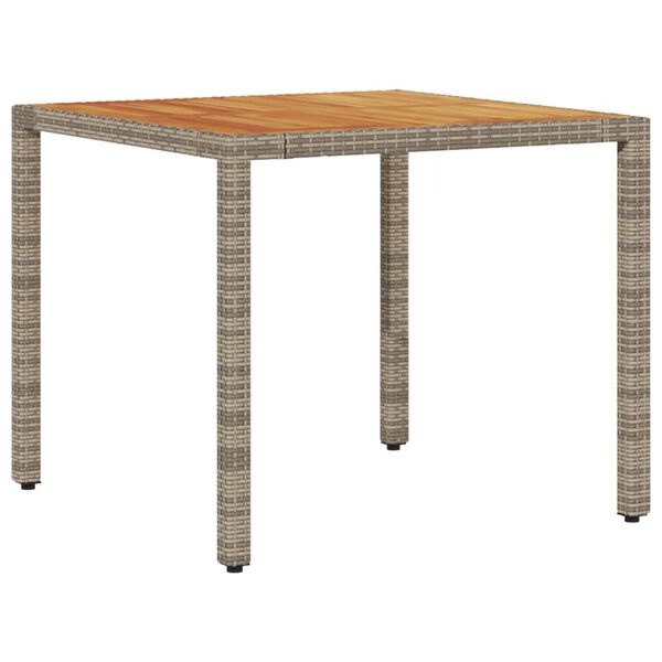 vidaXL Garden Table Grey 90x90x75 cm Poly Rattan
