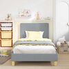 vidaXL Children's Bed Frame with Headboard Light Grey 90 x 190 cm