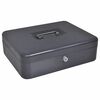 vidaXL Cash Box with Lock Dark grey 30 x 24 x 9 cm Steel
