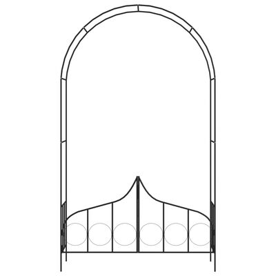 vidaXL Garden Arch with Gate Black 138x40x238 cm Iron