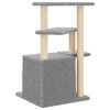 vidaXL Cat Tree with Sisal Scratching Posts Light Grey 83.5 cm