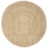 vidaXL Area Rug White &Oslash; 180 cm Jute