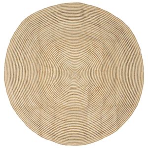 vidaXL Area Rug White &Oslash; 180 cm Jute