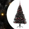 vidaXL Artificial Pre-lit Christmas Tree Black 120 cm PVC