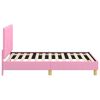 vidaXL Children's Bed Frame with Headboard Pink 80 x 160 cm Fabric