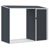 vidaXL Garden Firewood Shed Anthracite 245x98x159 cm Galvanised Steel