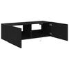 vidaXL TV Wall Cabinet Wall-mounted 2 pcs Black Oak 100 x 35 x 31 cm