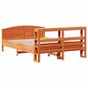 vidaXL Bed Frame without Mattress Wax Brown 150x200 cm King Size Solid Wood Pine