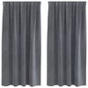 vidaXL Blackout Curtains 2 pcs Light Grey 140 x 175 cm Velvet