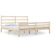vidaXL Bed Frame | Natural Wood | Solid Pine Wood | Double | Decorative Inlays