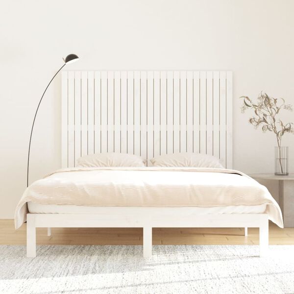 vidaXL Wall Headboard White 166x3x110 cm Solid Wood Pine