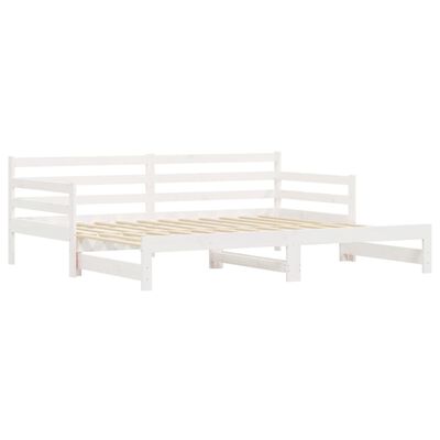 vidaXL Daybed with Trundle White 90x200 cm Solid Wood Pine