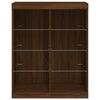 vidaXL Sideboard with LED Lights Brown Oak 81x37x100 cm