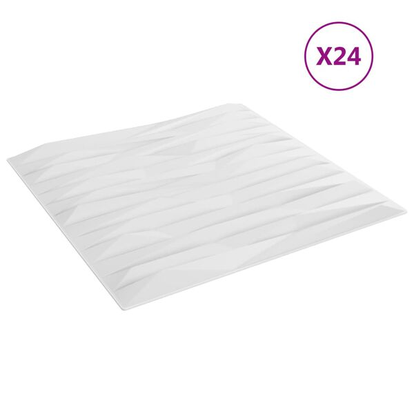 vidaXL Wall Panels 24 pcs White 50x50 cm XPS 6 m&sup2; Stone