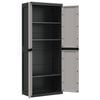 vidaXL Outdoor Storage Cabinet Grey and Black 65x37x165 cm PP