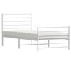vidaXL Metal Bed Frame without Mattress with Footboard White 80x200cm