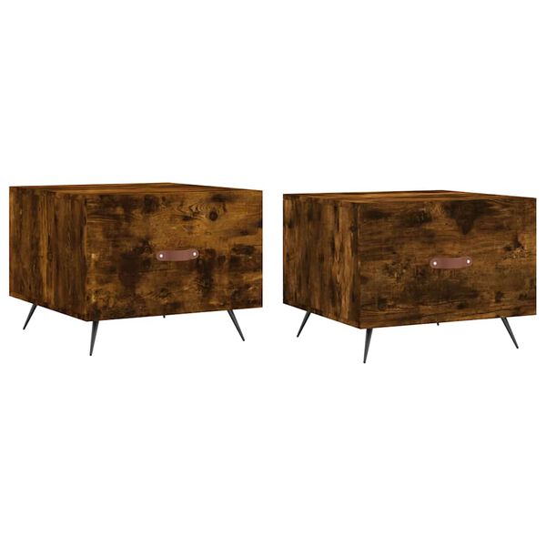 vidaXL Coffee Tables 2 pcs Smoked Oak 50x50x40 cm Engineered Wood