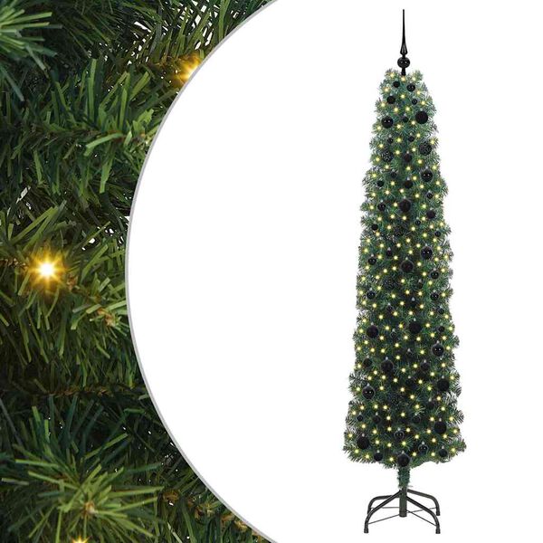 vidaXL Artificial Christmas Tree with 300 LEDs with Stand Green 210 cm