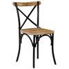 vidaXL Cross Chairs 4 pcs Black Solid Mango Wood