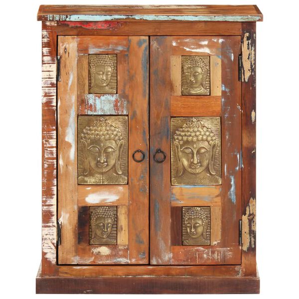 vidaXL Sideboard with Buddha Cladding 60x35x75 cm Solid Reclaimed Wood