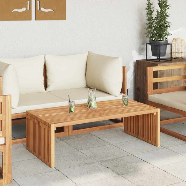 vidaXL Garden Side Table Brown 110 x 55 x 35.5 cm Solid teak wood