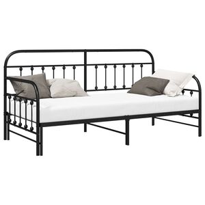 vidaXL Daybed Frame Black 100 x 190 cm Powder-Coated Steel