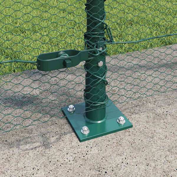 vidaXL Fence Post Green 50 x 1.4 m (13 mm mesh) Steel and PVC