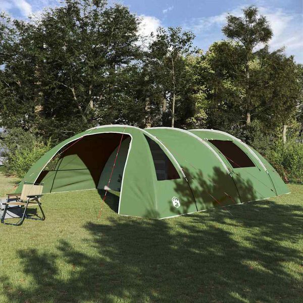 vidaXL Tunnel Tent with Roof Green and White 700 x 590 x 215 cm