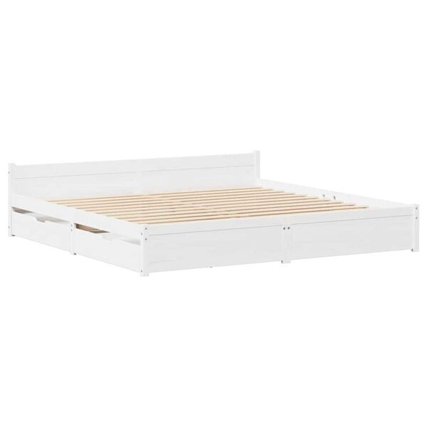 vidaXL Bed Frame without Mattress White 140x190 cm Solid Wood Pine