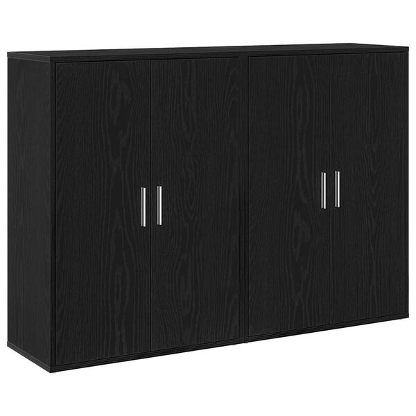 vidaXL Sideboard 2 pcs Black Oak 60 x 31 x 84 cm Engineered Wood