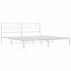 vidaXL Metal Bed Frame without Mattress with Headboard White 200x200cm