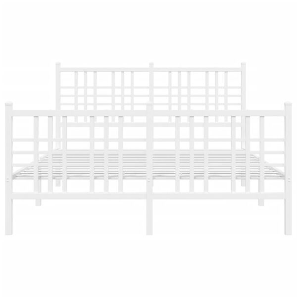 vidaXL Metal Bed Frame without Mattress with Footboard White 140x200cm