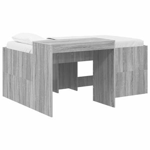 vidaXL Kids'High Bed Frame with Desk Grey Sonoma Engineered Wood