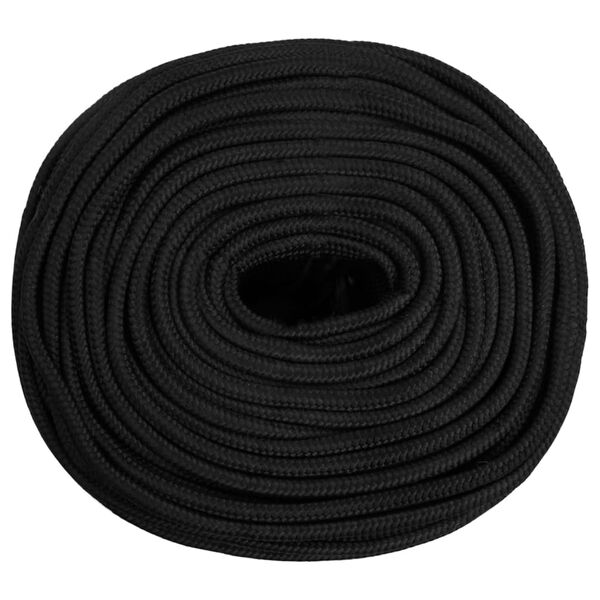 vidaXL Boat Rope Full Black 10 mm 100 m Polypropylene