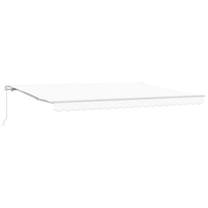vidaXL Awning Retractable White 4.5 x 3 m Polyester and metal