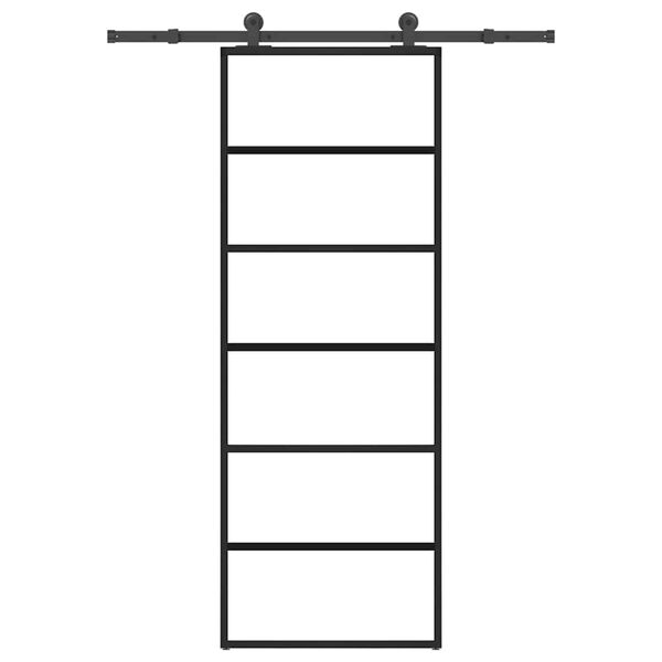 vidaXL Sliding Door with Hardware Set 76x205 cm ESG Glass&Aluminium