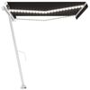vidaXL Manual Retractable Awning with LED 450x300 cm Anthracite