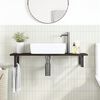 vidaXL Basin Shelf Wall Mounted Steel and Solid Wood Oak